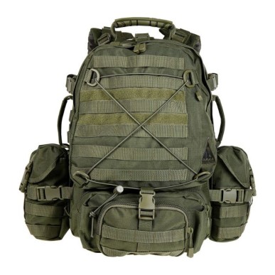 Sac a dos Cougar 45L, Ares, cl : Vert armée (sur-sac pluie inclus)