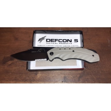 Couteau pliant tactique militaire Defcon5, couleur sable
