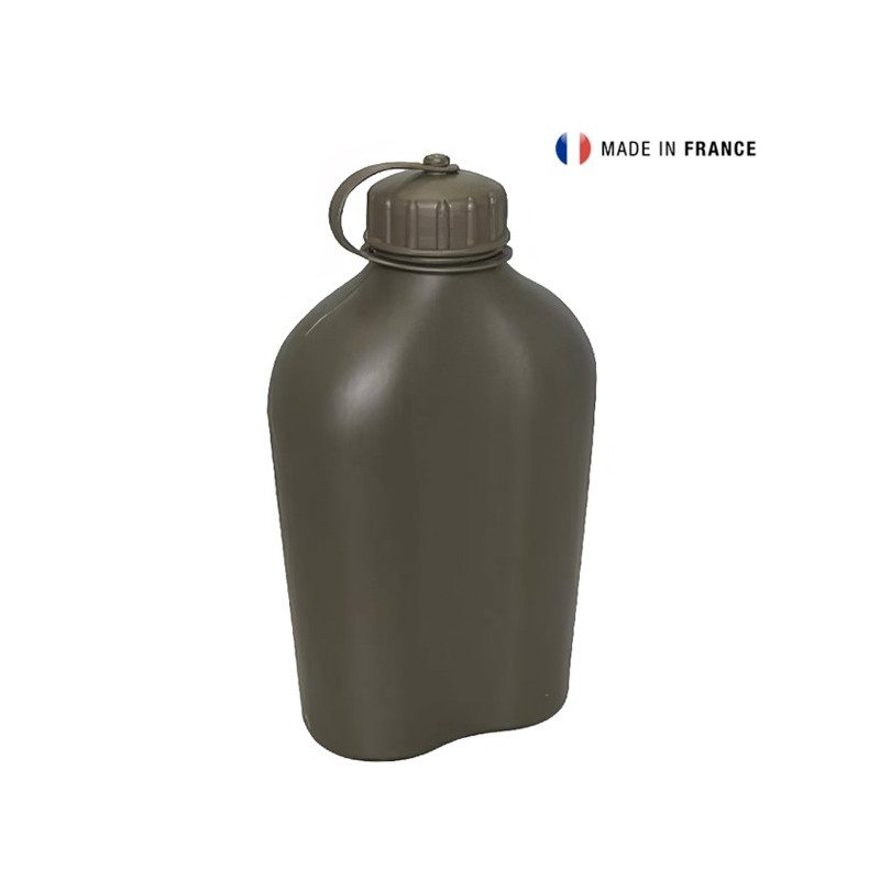 Gourde neuve originale Armée française, plastique, vert OTAN Gourde neuve originale Armée française, plastique, vert OTAN