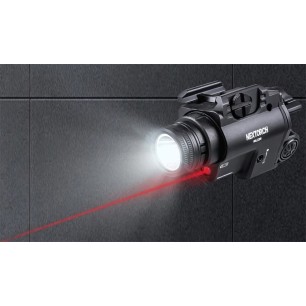 Lampe avec pointeur laser rouge pour arme de poing WL23, 1300 lumens, Nextorch