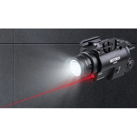 Lampe avec pointeur laser rouge pour arme de poing WL23, 1300 lumens, Nextorch