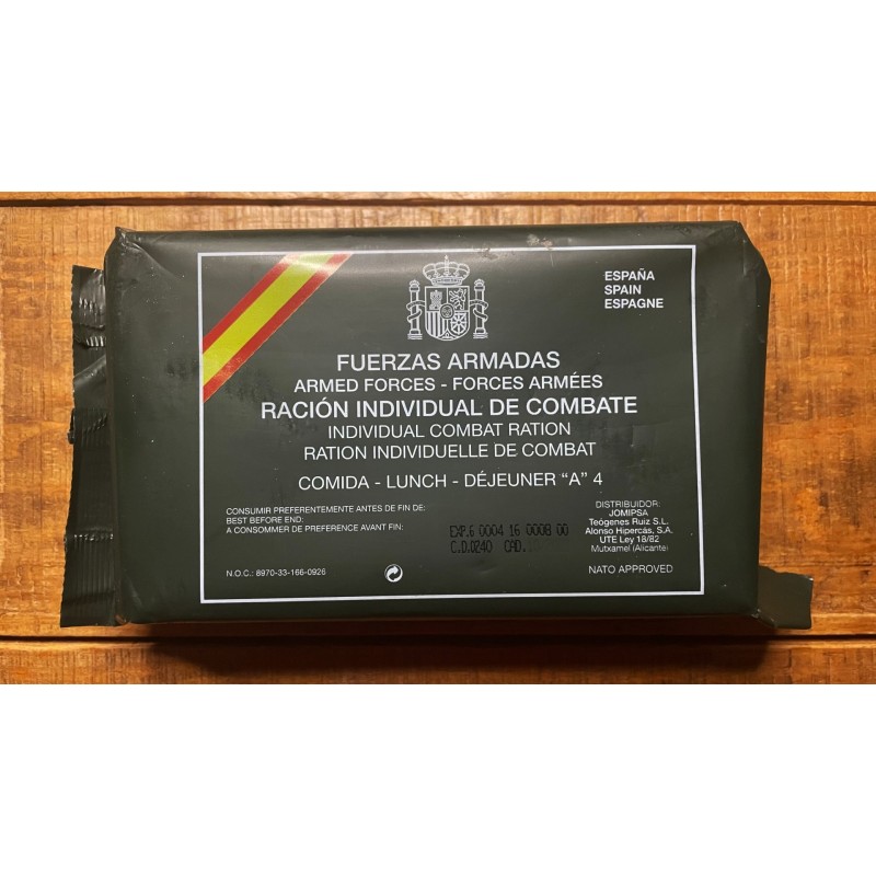 Ration de combat de l'armée espagnole (Date de péremption : sept/oct 2024) Ration de combat de l'armée espagnole (Date de péremption : sept/oct 2024)