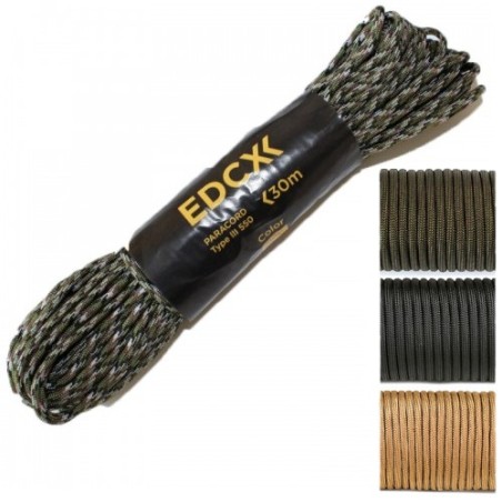 Paracord EDCX Type III 550, 30M, coloris au choix