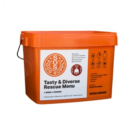 Pack rations survie 1 semaine - Conservation : jusqu'à 2030