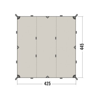 Bache bushcraft Tatonka Tarp 1TC coton imperméable 425 x 445 cm, Beige