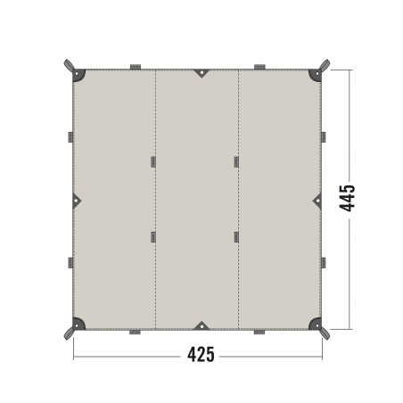 Bache bushcraft Tatonka Tarp 1TC coton imperméable 425 x 445 cm, Beige