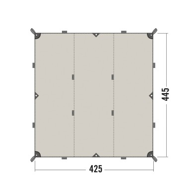 Bache bushcraft Tatonka Tarp 1TC coton imperméable 425 x 445 cm, Beige