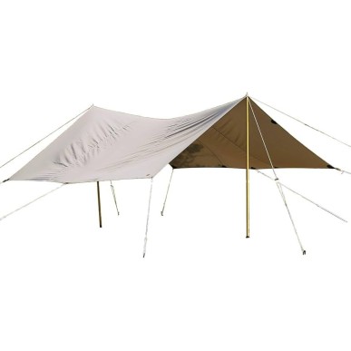 Bache bushcraft Tatonka Tarp 1TC coton imperméable 425 x 445 cm, Beige