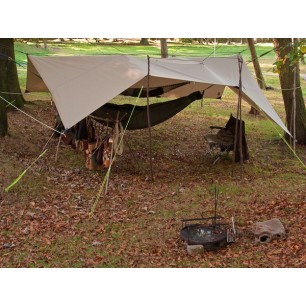 Bache Tatonka Tarp 1TC Toile coton imperméable 425 x 445 cm - Beige