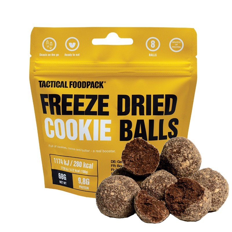 Boules de biscuits au cacao lyophilisées Boules de biscuits au cacao lyophilisées