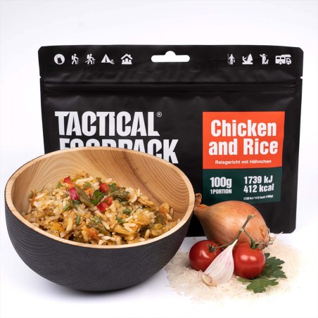 Ration de survie lyophilisée, poulet et riz, Tactical Foodpack