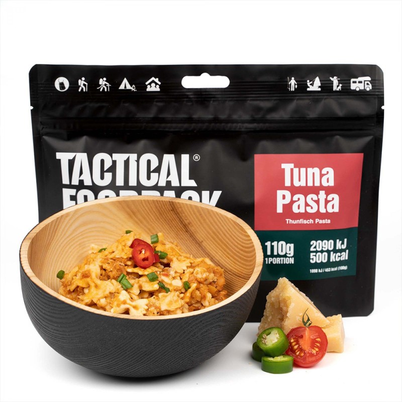 Ration de survie lyophilisée, pâtes au thon, Tactical Foodpack Ration de survie lyophilisée, pâtes au thon, Tactical Foodpack