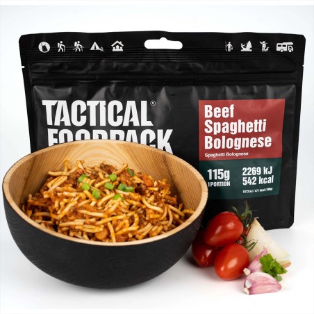 Ration de survie lyophilisée, spaghetti bolognaise, Tactical Foodpack