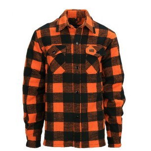 Chemise épaisse à carreaux, type bucheron, couleur orange et noir