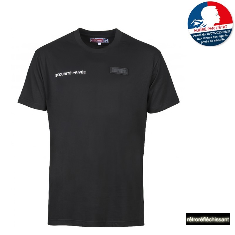 T-shirt "Sécurité Privée" + fenêtre matricule Réglementaire T-shirt "Sécurité Privée" + fenêtre matricule Réglementaire