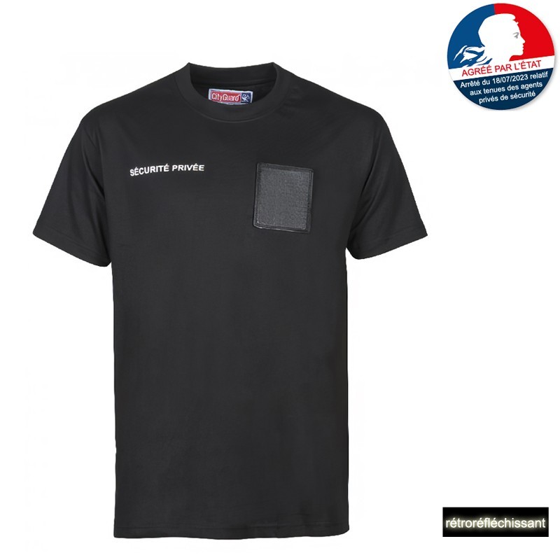 T-shirt "Sécurité Privée" + fenêtre Matricule et Logo Réglementaire T-shirt "Sécurité Privée" + fenêtre Matricule et Logo Réglementaire