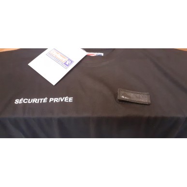 T-shirt "Sécurité Privée" + matricule (Réglementaire loi 2024)