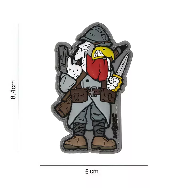 Patch velcro Coq Poilu 14-18 "nettoyeur de tranchées" Patch velcro Coq Poilu 14-18 "nettoyeur de tranchées"