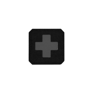 Patch Croix Medic basse visibilité en noir et gris