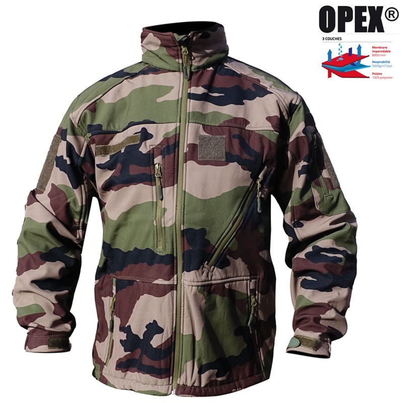 Blouson softshell camo CE imper-respirant, OPEX Blouson softshell camo CE imper-respirant, OPEX