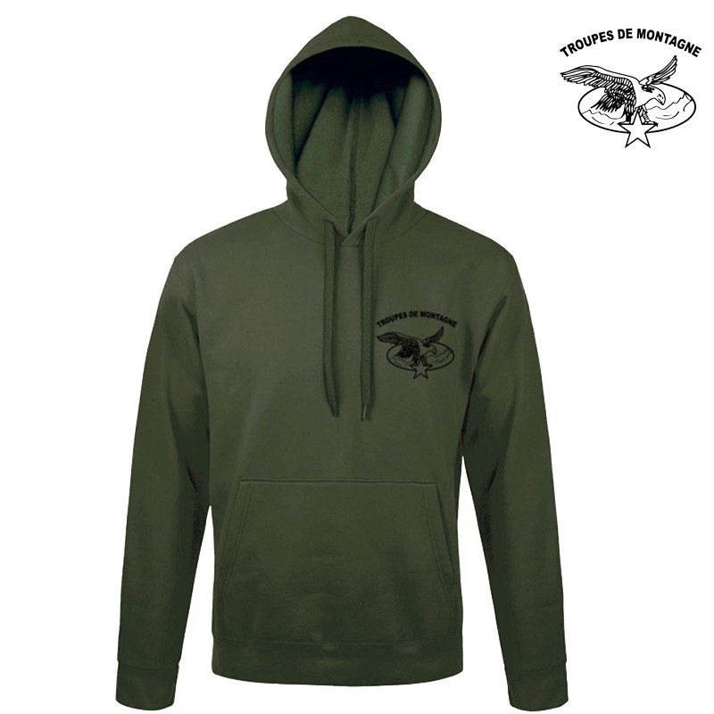 Sweat logo "Troupes de Montagne" - Vert Armée Sweat logo "Troupes de Montagne" - Vert Armée