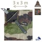 Bache 3x3 m ARES, camouflage armée française Bache 3x3 m ARES, camouflage armée française
