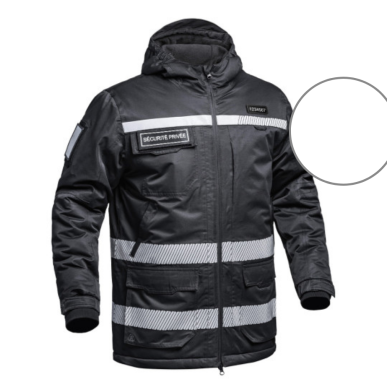 Parka Hardshell A10 imperméable et chaude - Sécurité Privée - Noir
