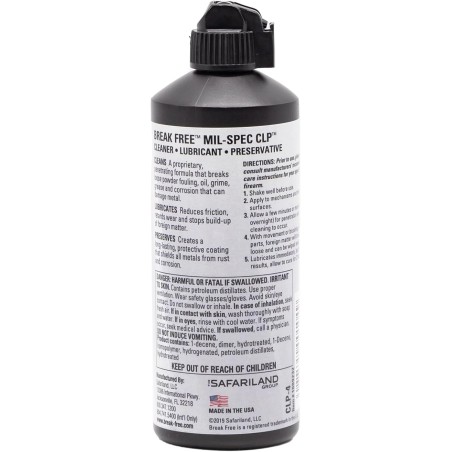 Huile Break Free® CLP®, spéciale p. armes militaires (Formule Tout-en-Un) - 118ml