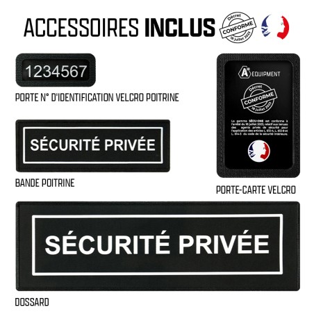 Veste Polaire Sécurité Privée réglementaire - Noir - Marque A10