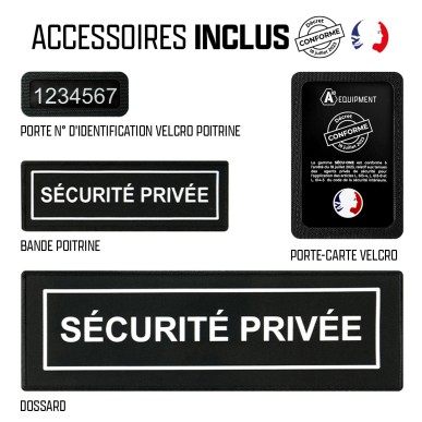 Veste Polaire Sécurité Privée réglementaire - Noir - Marque A10