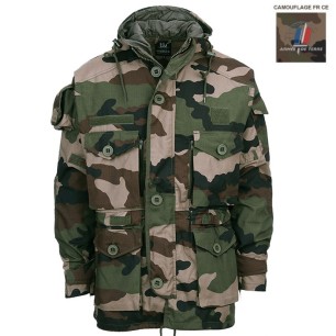 Veste Commando camo Armée Française (multi-poches + capuche)