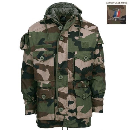 Veste Commando camo Armée Française (multi-poches + capuche)