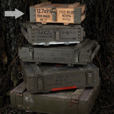 Caisse en bois militaire 40x36x15cm - Orig: armée polonaise