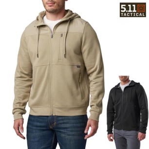 Sweat à capuche 5.11® Arms Full Zip, coloris noir ou sable