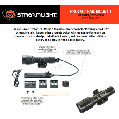Lampe pour armes longues ProTac® Rail Mount 1 Streamlight (+ interrupteur déporté)