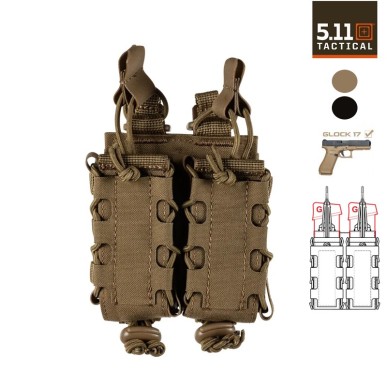 Porte-Chargeurs (à élastique) Double 9mm 5.11, couleur noir ou coyote