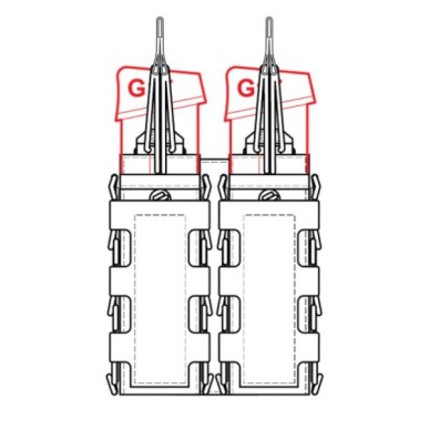 Porte-Chargeurs (à élastique) Double 9mm 5.11, couleur noir ou coyote
