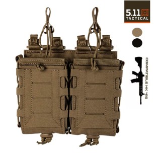 Porte-Chargeurs Double 5.11® Flex Multi-Calibre (Couleurs : Coyote/Noir)