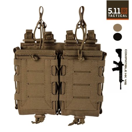 Porte-Chargeurs Double 5.11® Flex Multi-Calibre (Couleurs : Coyote/Noir)