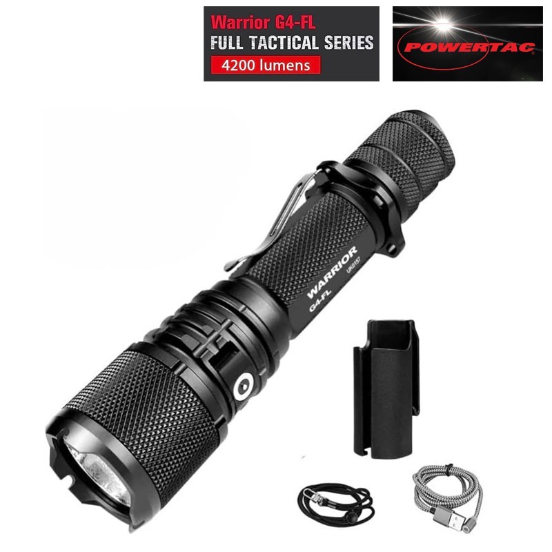 Lampe Tactique PowerTac Warrior Gen IV, 4200 lumens Lampe Tactique PowerTac Warrior Gen IV, 4200 lumens