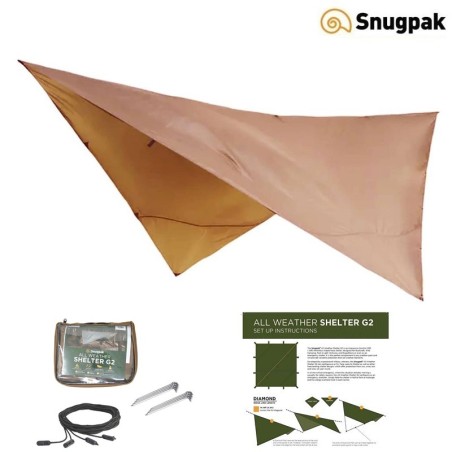 Bâche étanche 3 x 3 m Coyote Snugpak