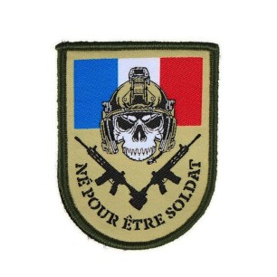 Patch velcro "né pour être soldat" – édition française