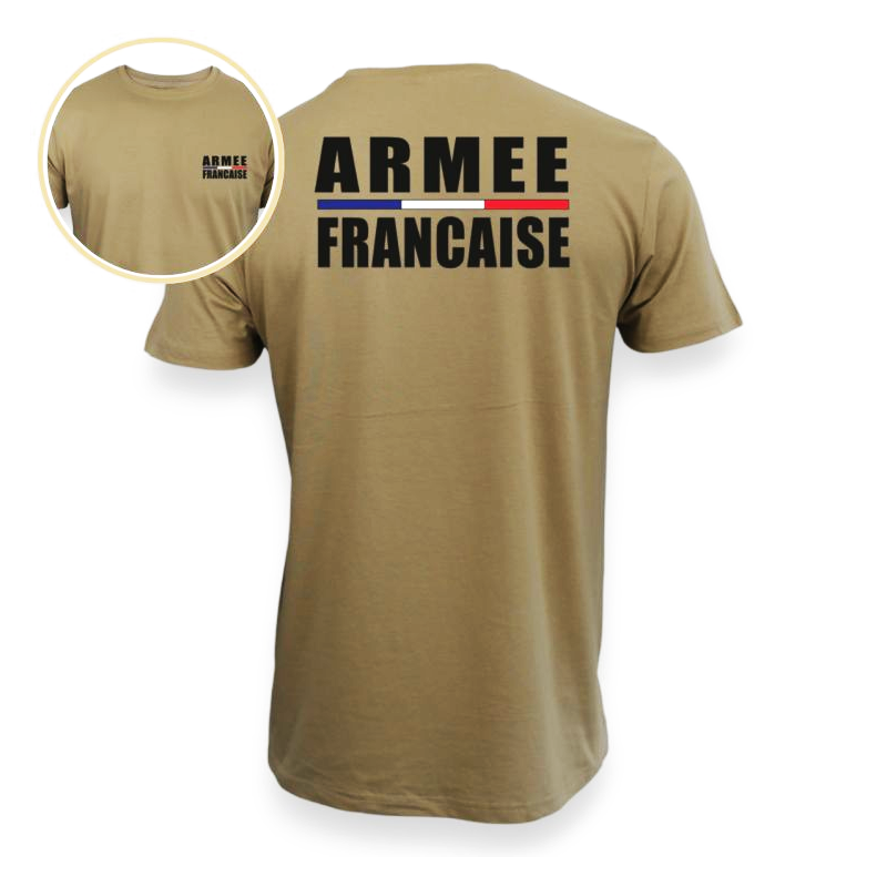 T-Shirt Sable Marquage “ARMÉE FRANÇAISE” recto/verso T-Shirt Sable Marquage “ARMÉE FRANÇAISE” recto/verso
