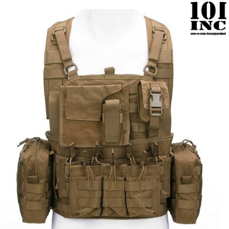 Gilet tactique chest Operator, avec poche, couleur coyote 101 Inc