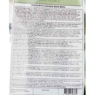 Pack Ration type militaire « Poulet Pasta Énergie » | 1 repas complet | 312g