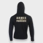 Sweat-shirt zippé noir logo "Armée Française" – Basse visibilité Sweat-shirt zippé noir logo "Armée Française" – Basse visibilité