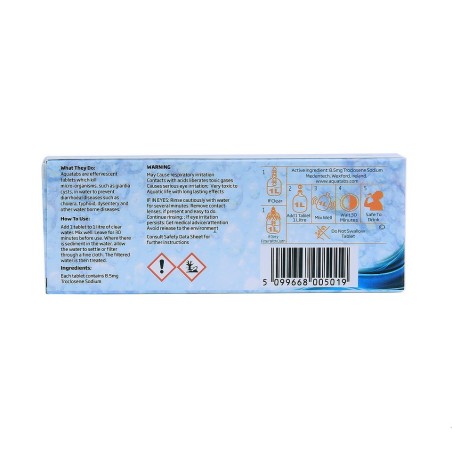 Pastilles de chlore pour la purification d'eau - Aquatabs® (1 x 50 pcs)
