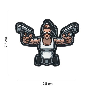 Patch velcro - Femme Armée (Style Lara Croft)