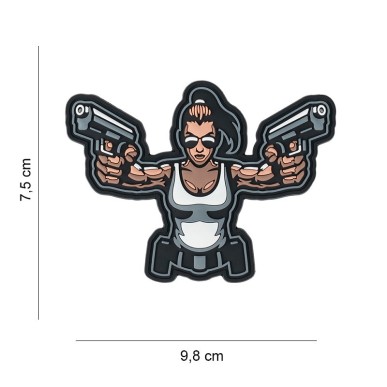 Patch velcro - Femme Armée (Style Lara Croft)