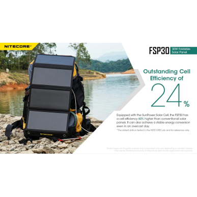 Panneau solaire portable (survie-bivouac) Nitecore FSP30 – 30W